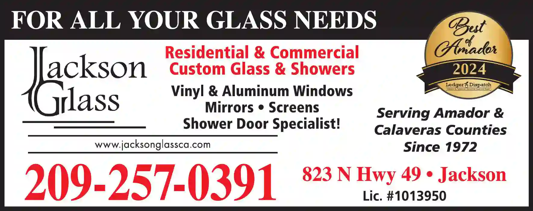 Windows print ad for Jackson Glass