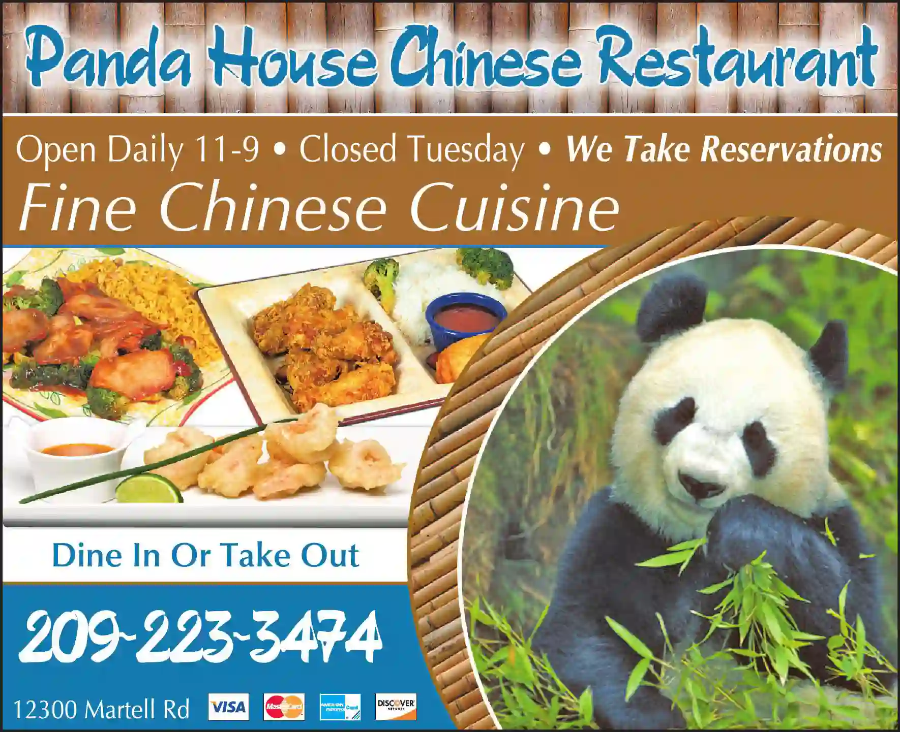 Restaurants print ad for Panda House Chinese Restaurant