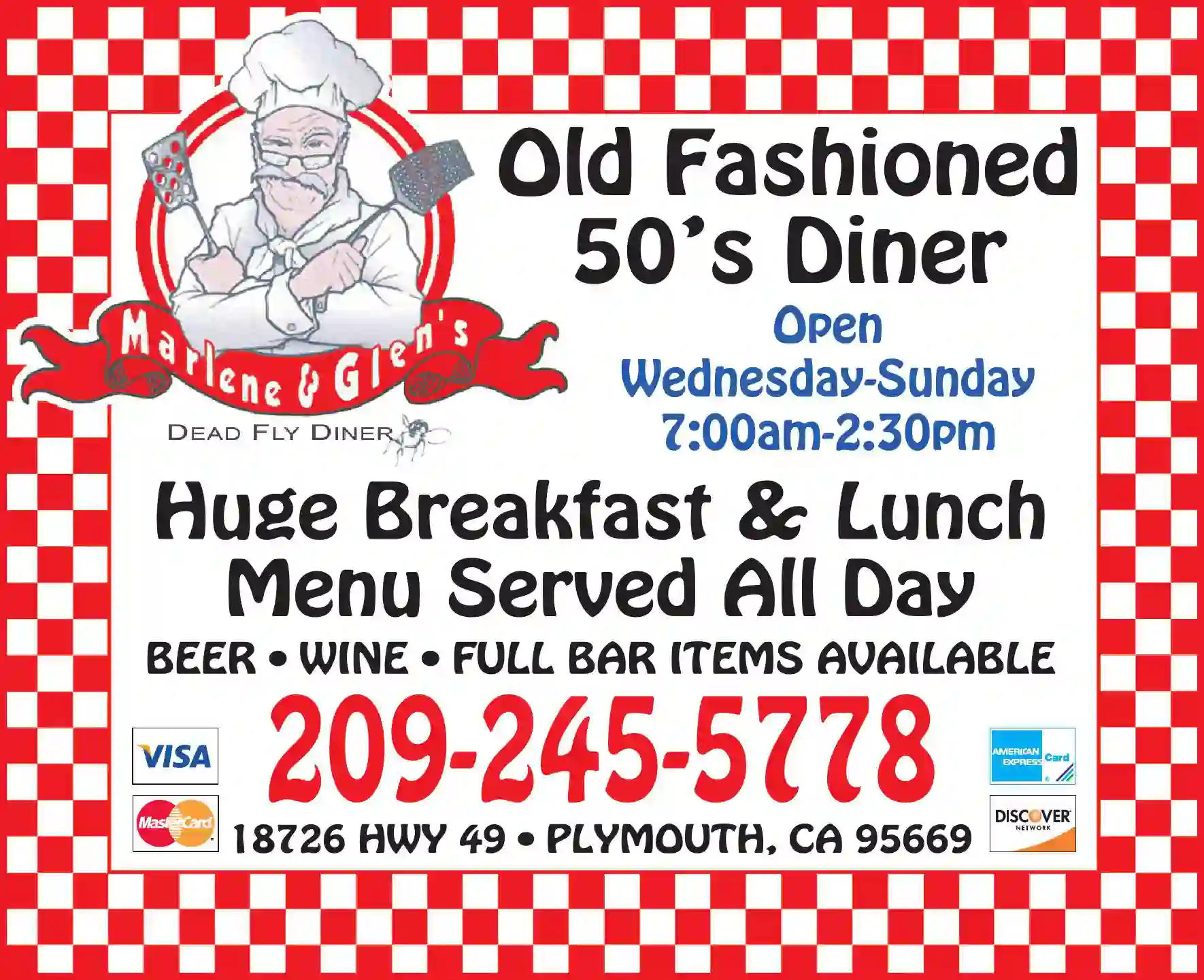 Restaurants print ad for Marlene & Glen's