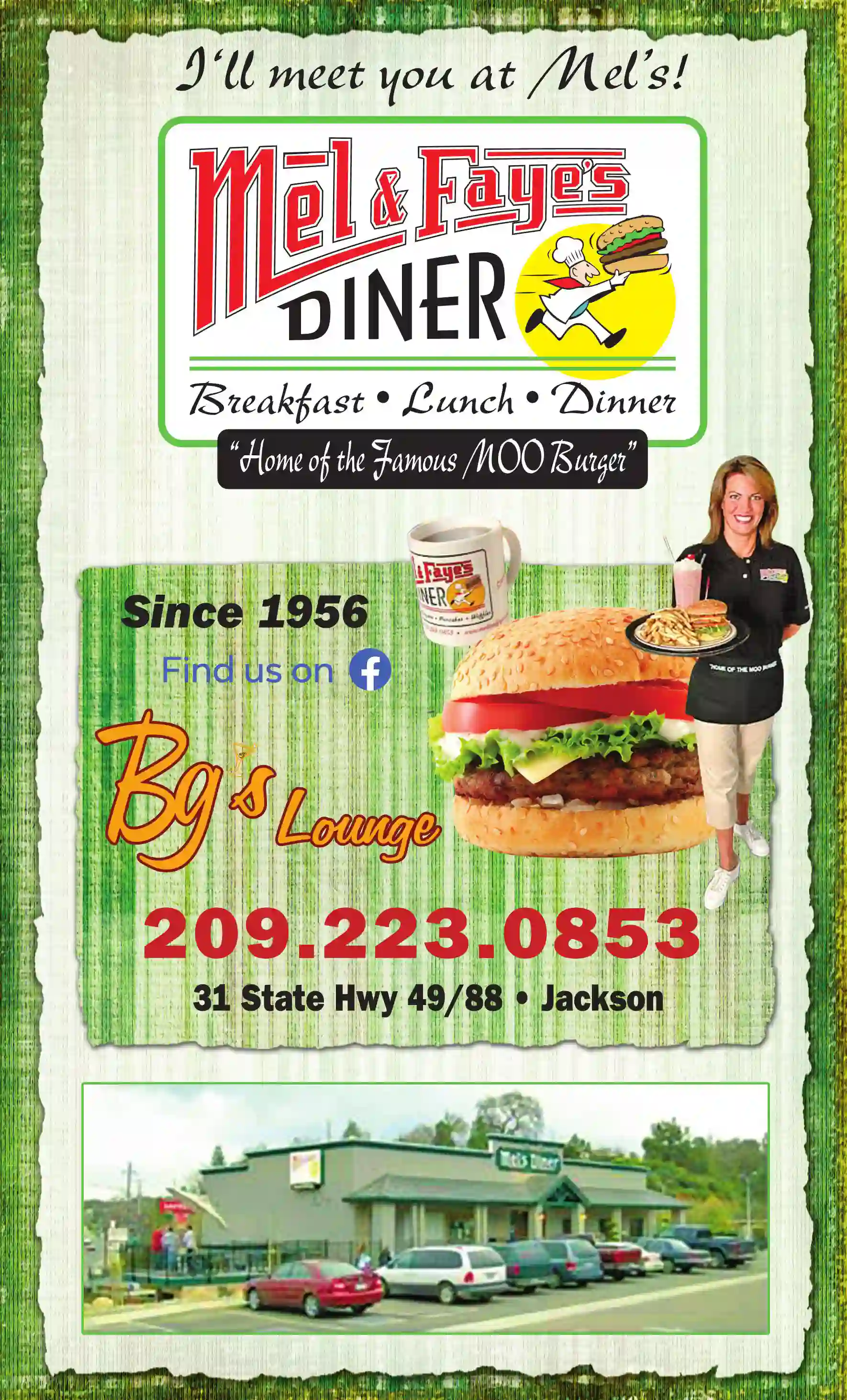 Restaurants print ad for Mel & Faye's Diner