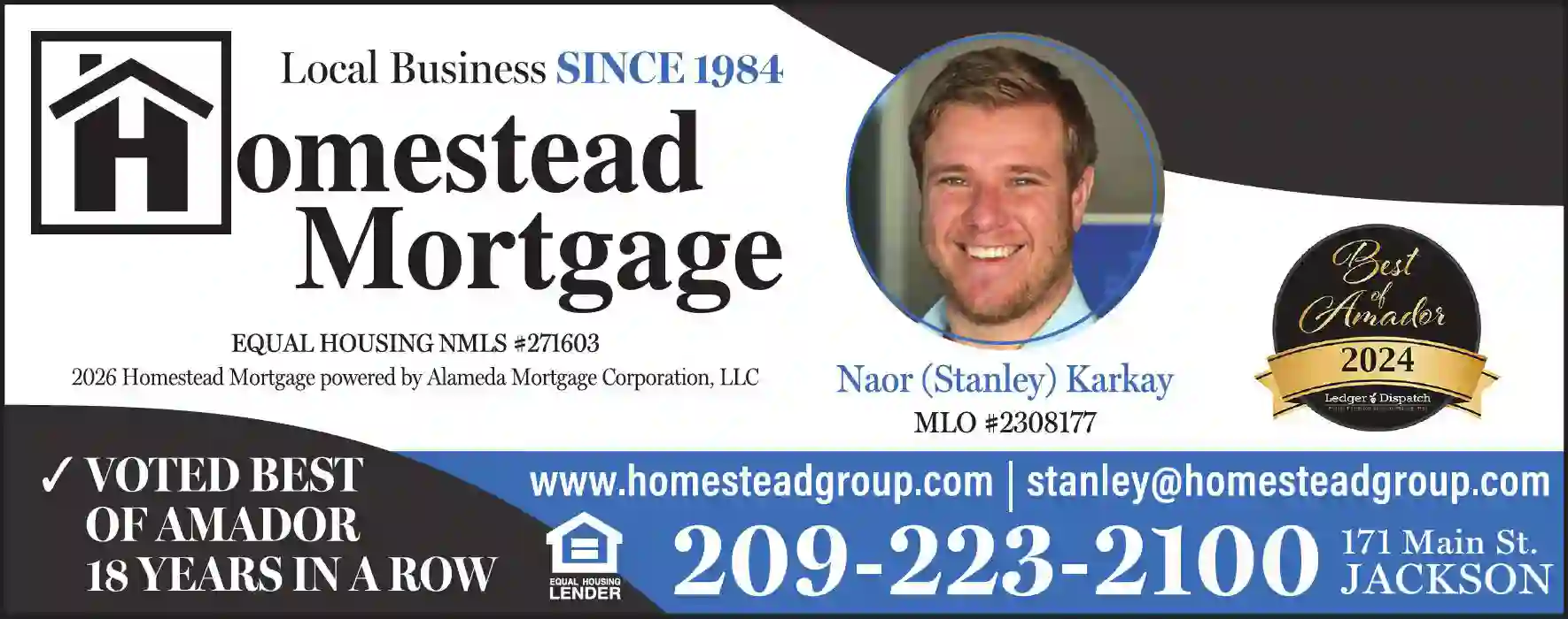 Mortgages & Contracts print ad for Homestead Mortgage