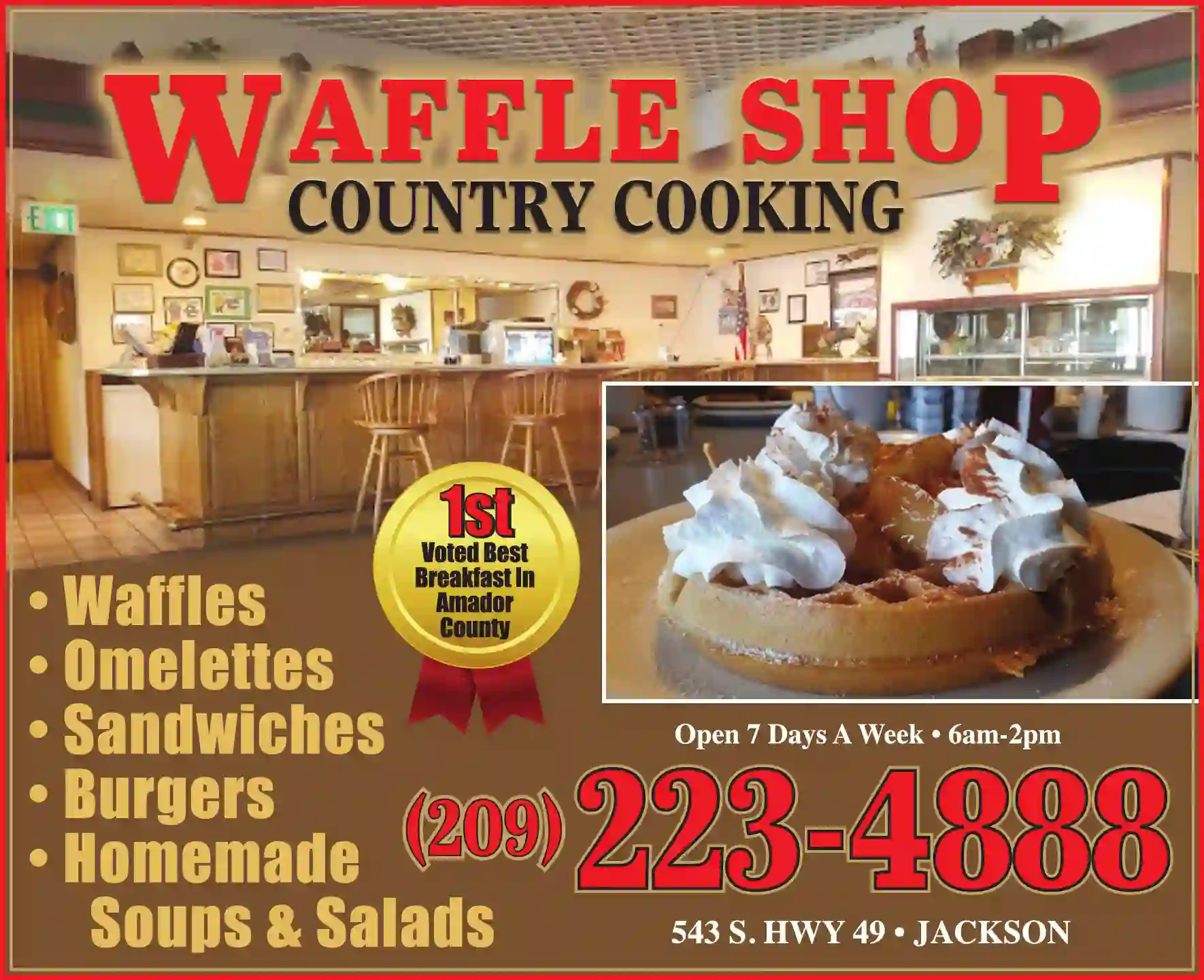 Restaurants print ad for Waffle Shop