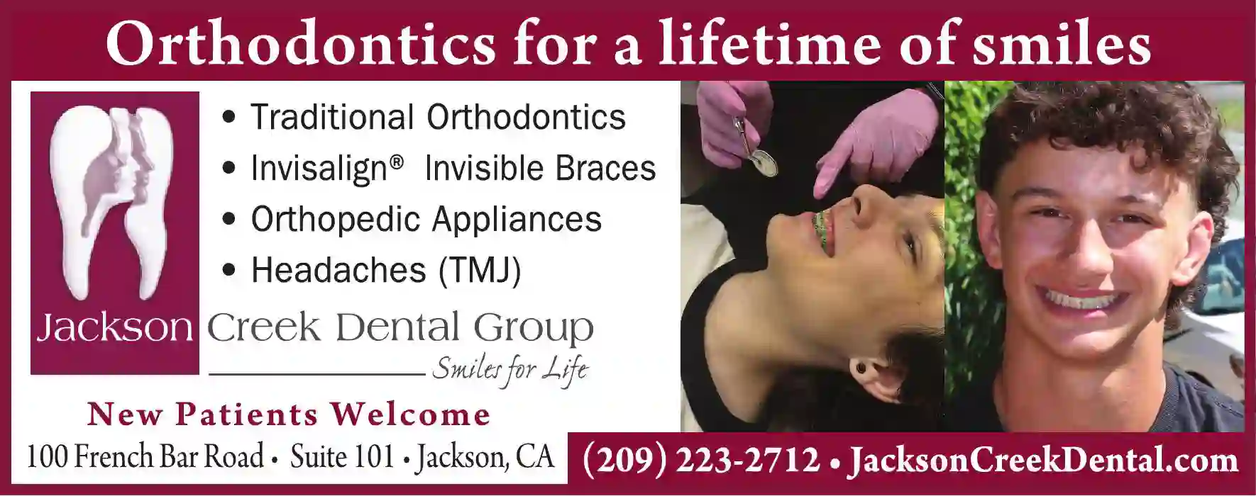 Dentists - Orthodontists (Straightening-Braces) print ad for Jackson Creek Dental Group