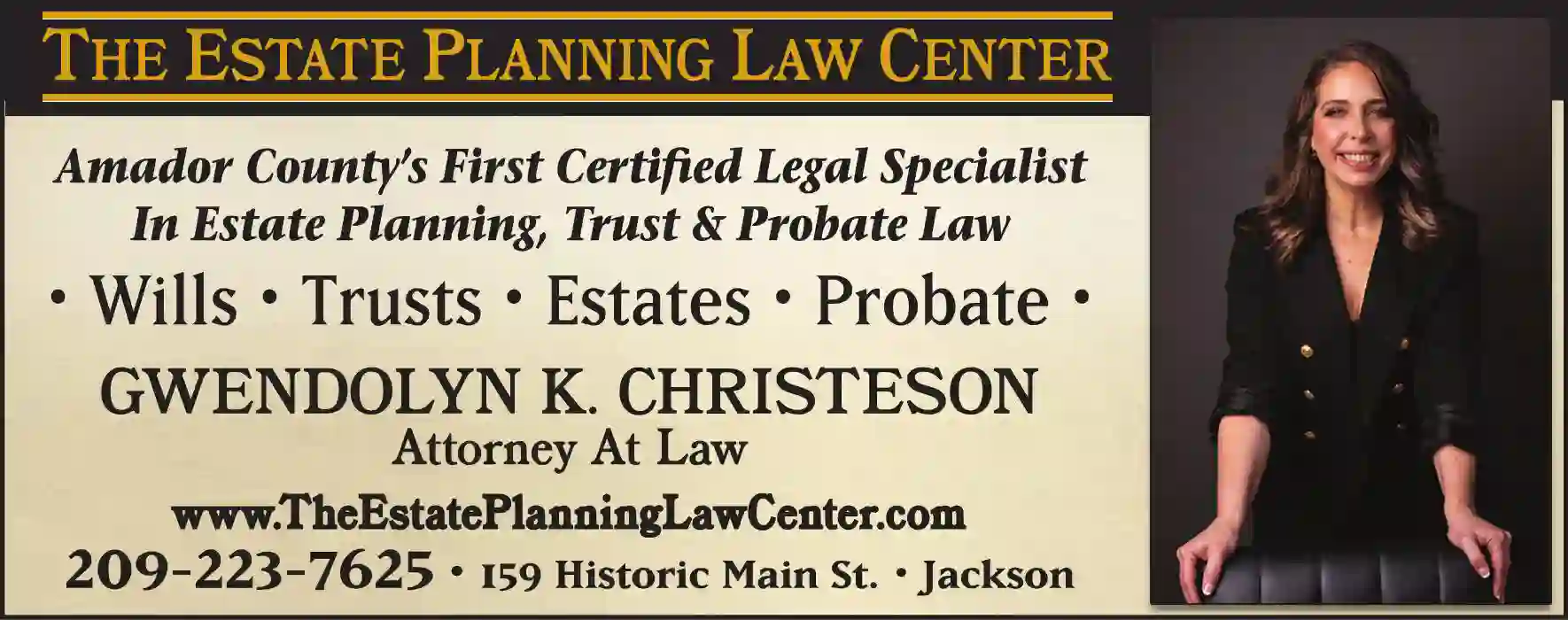 Attorneys print ad for Christeson Gwendolyn K Atty