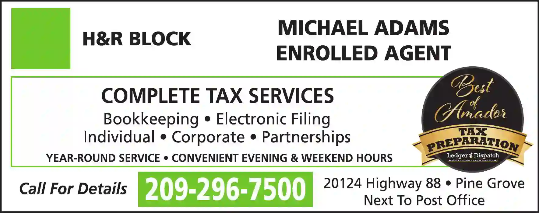 Tax Return Preparation print ad for H&R Block