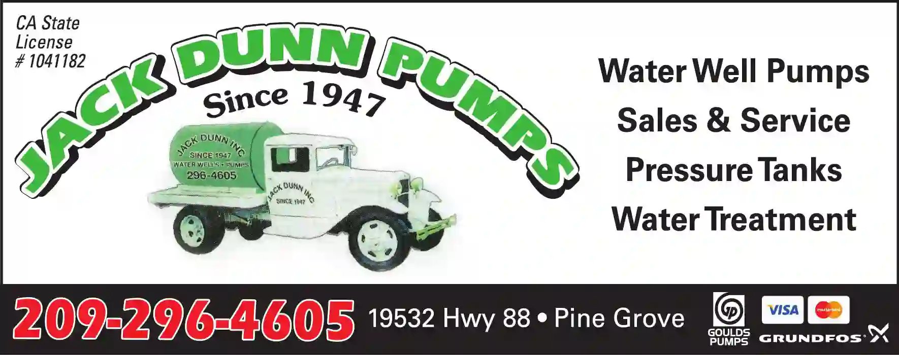Pumps - Dealers, Service & Repair print ad for Jack Dunn Pumps