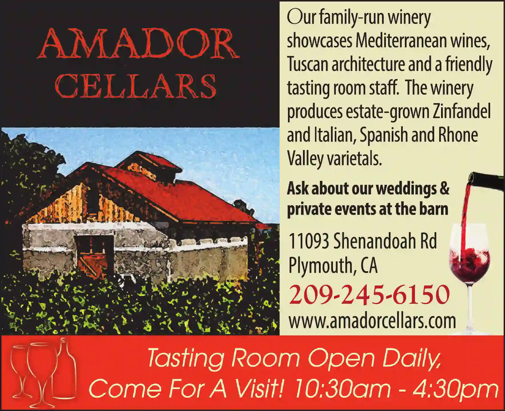 Wineries print ad for Amador Cellars