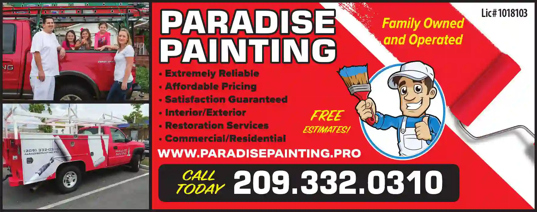 Pressure Washing Service print ad for Paradise Painting