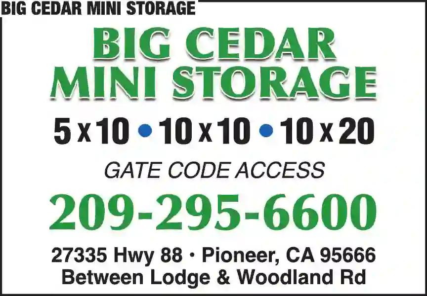Storage - Self Service print ad for Big Cedar Mini Storage