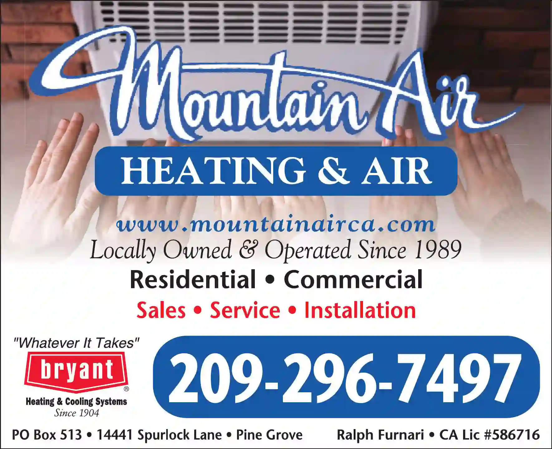 Heating Contractors print ad for Mountain Air Heating & Air