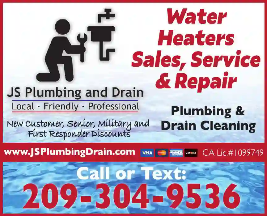 Water Heaters - Sales, Parts & Repair print ad for JS Plumbing And Drain