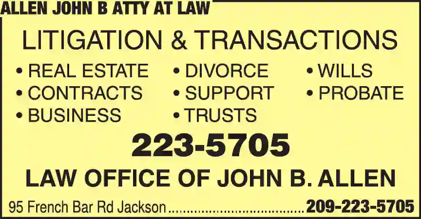 Attorneys - Real Estate print ad for Allen John B Attorney