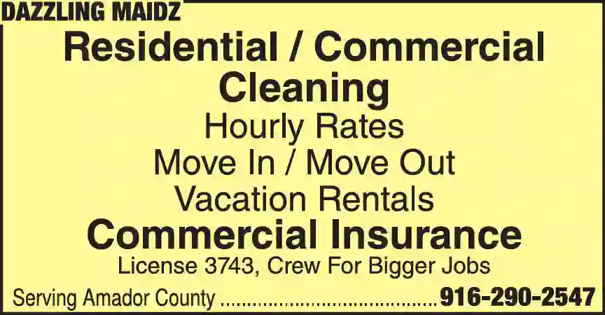 Cleaning Service - Residential, Commercial & Industrial print ad for Dazzling Maidz