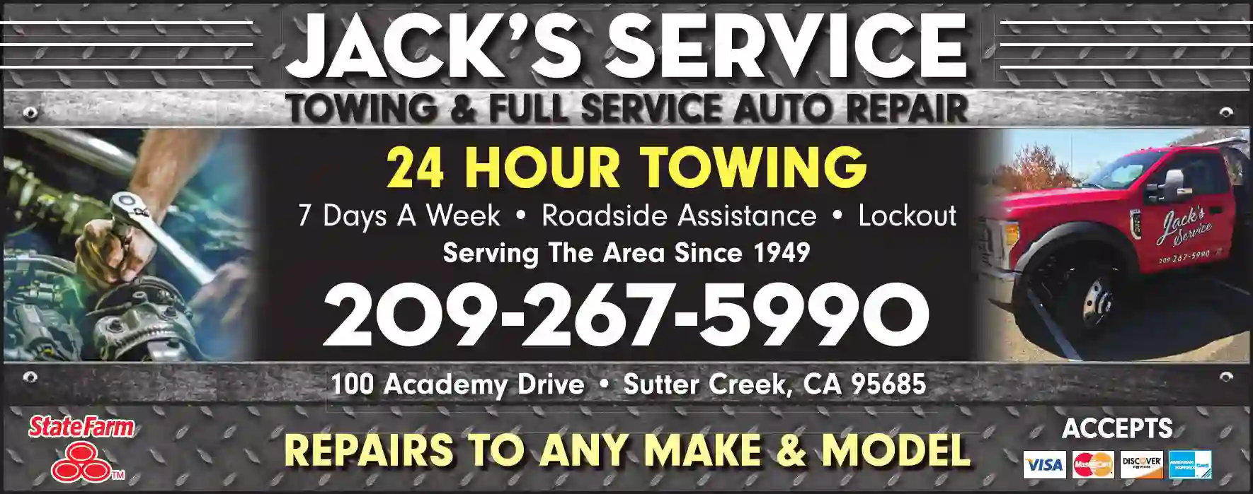 Towing - Automotive print ad for Jack's Service