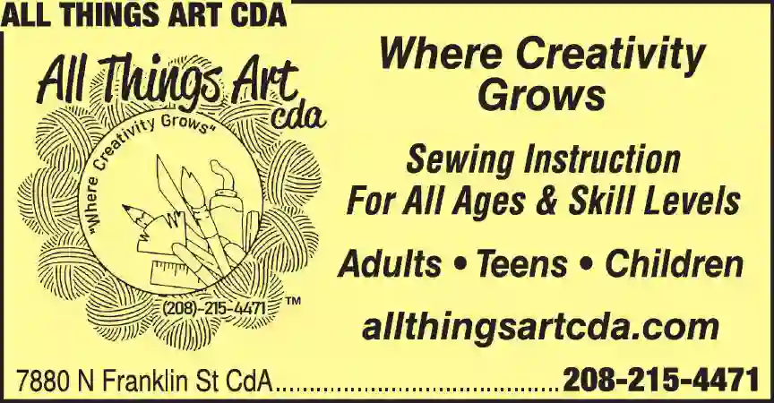 Sewing Instruction print ad for All Things Art CDA