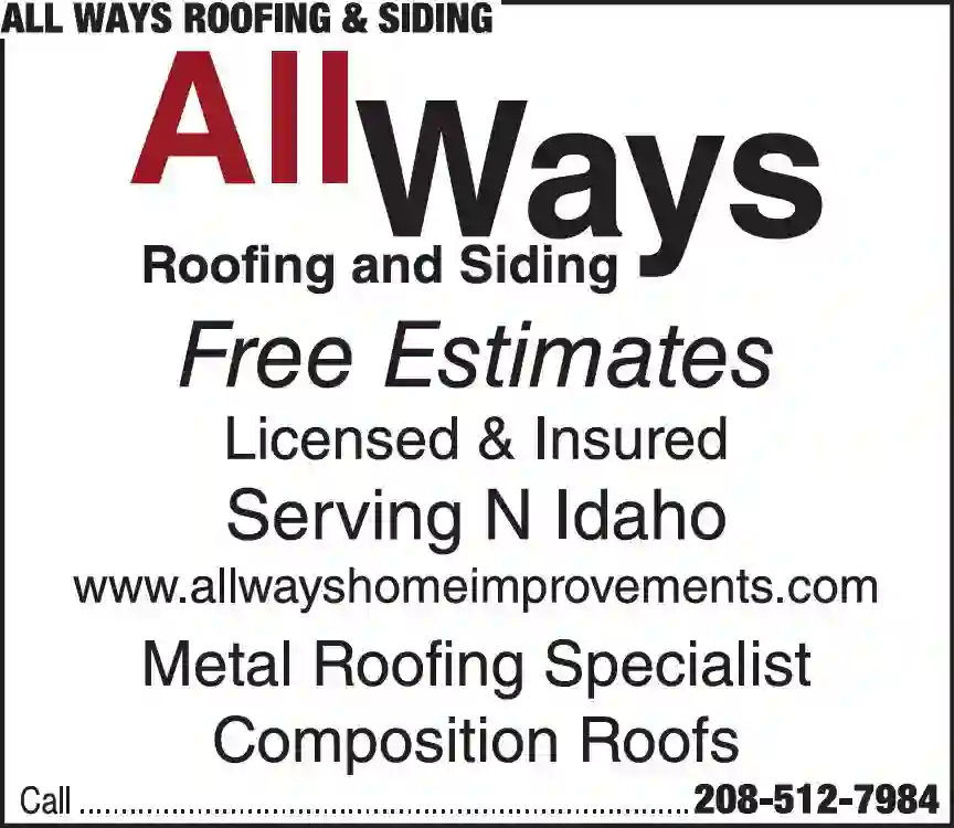 Roofing Contractors print ad for All Ways Roofing & Siding