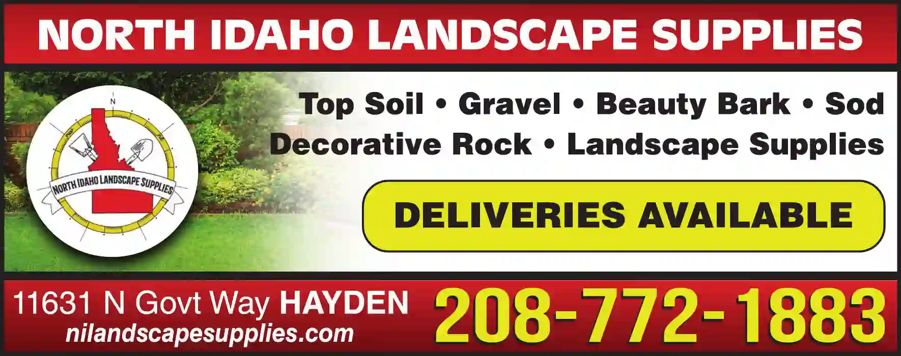 Landscape Materials & Contractors Supplies print ad for North Idaho Landscape Supplies