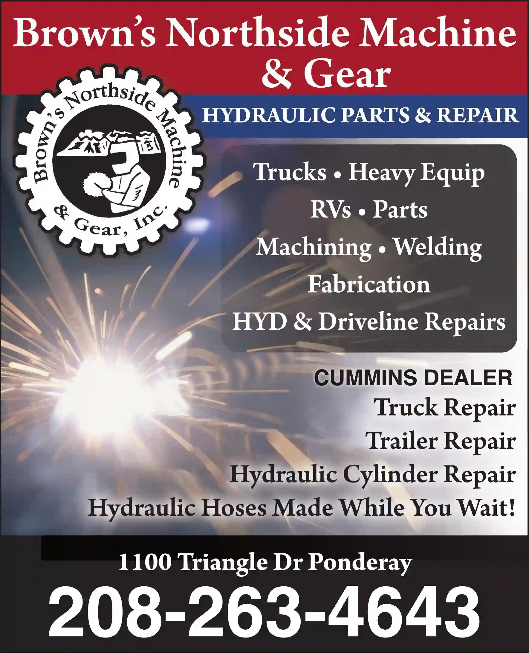 Truck - Repair & Service print ad for Brown's Northside Machine & Gear