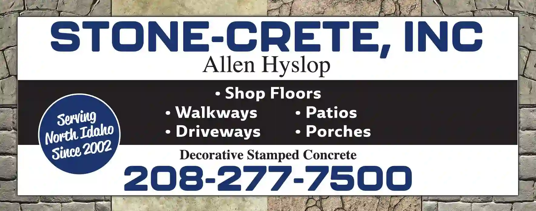 Concrete Contractors print ad for Hyslop Allen