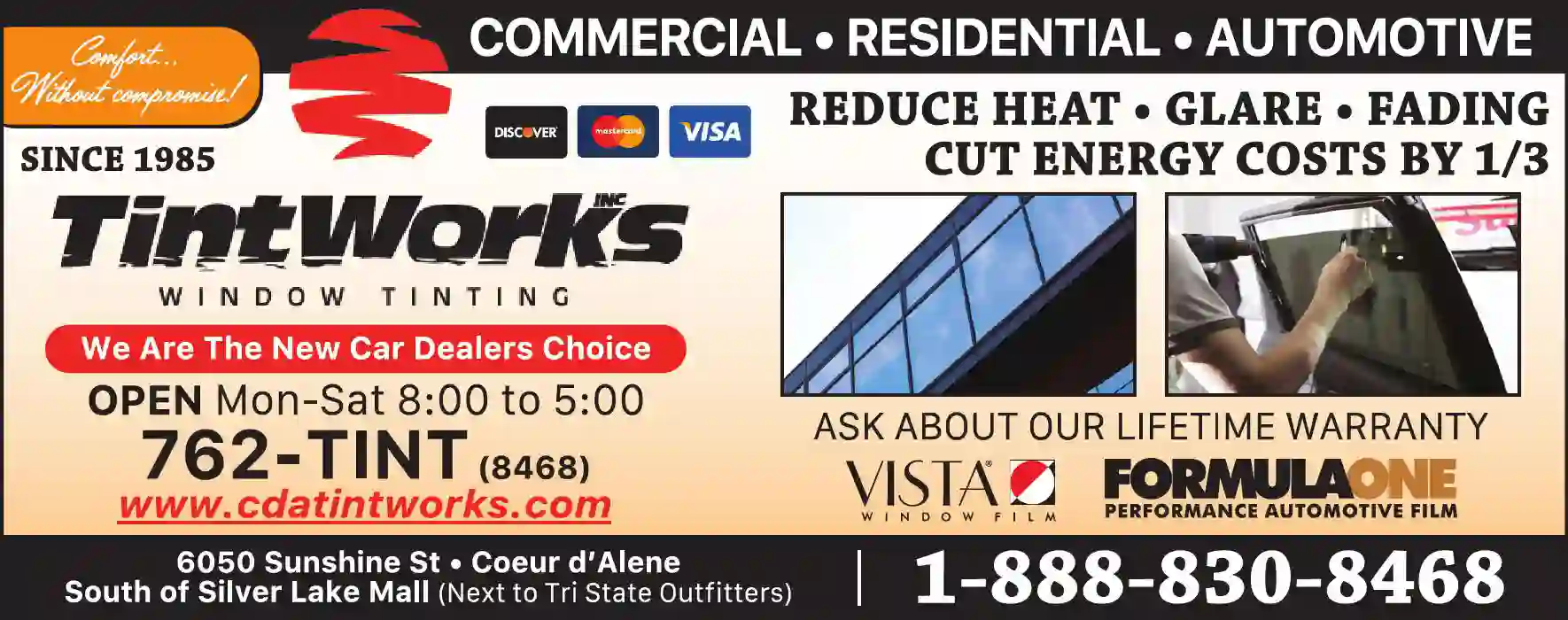 Window Tinting & Coating print ad for Tintworks