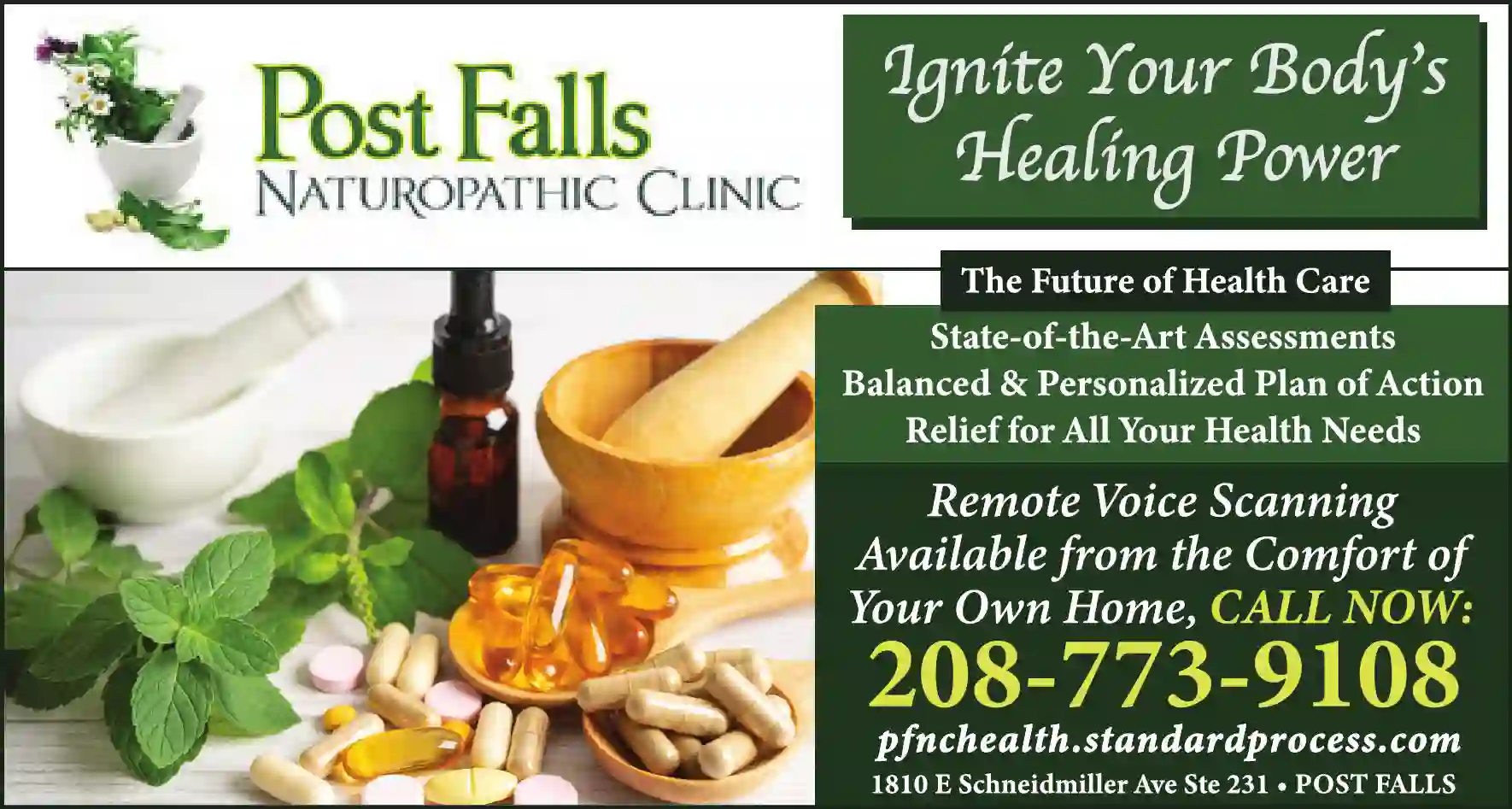 Naturopathic Practitioner print ad for Post Falls Naturopathic Clinic