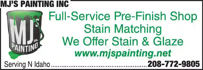 Wood Finishing & Restoration print ad for MJ's Painting Inc
