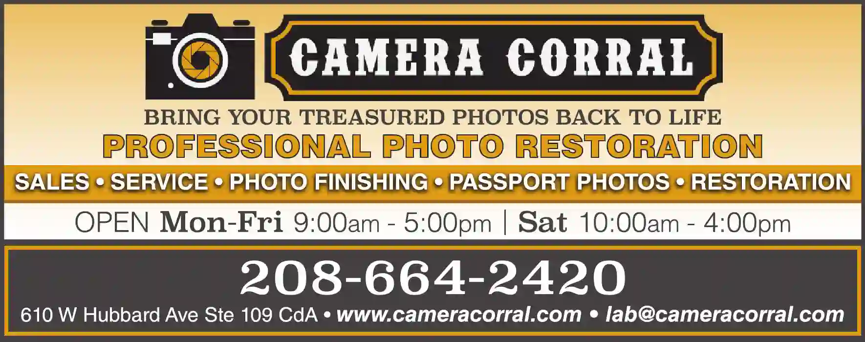 Photo Finishing - Retail print ad for Camera Corral