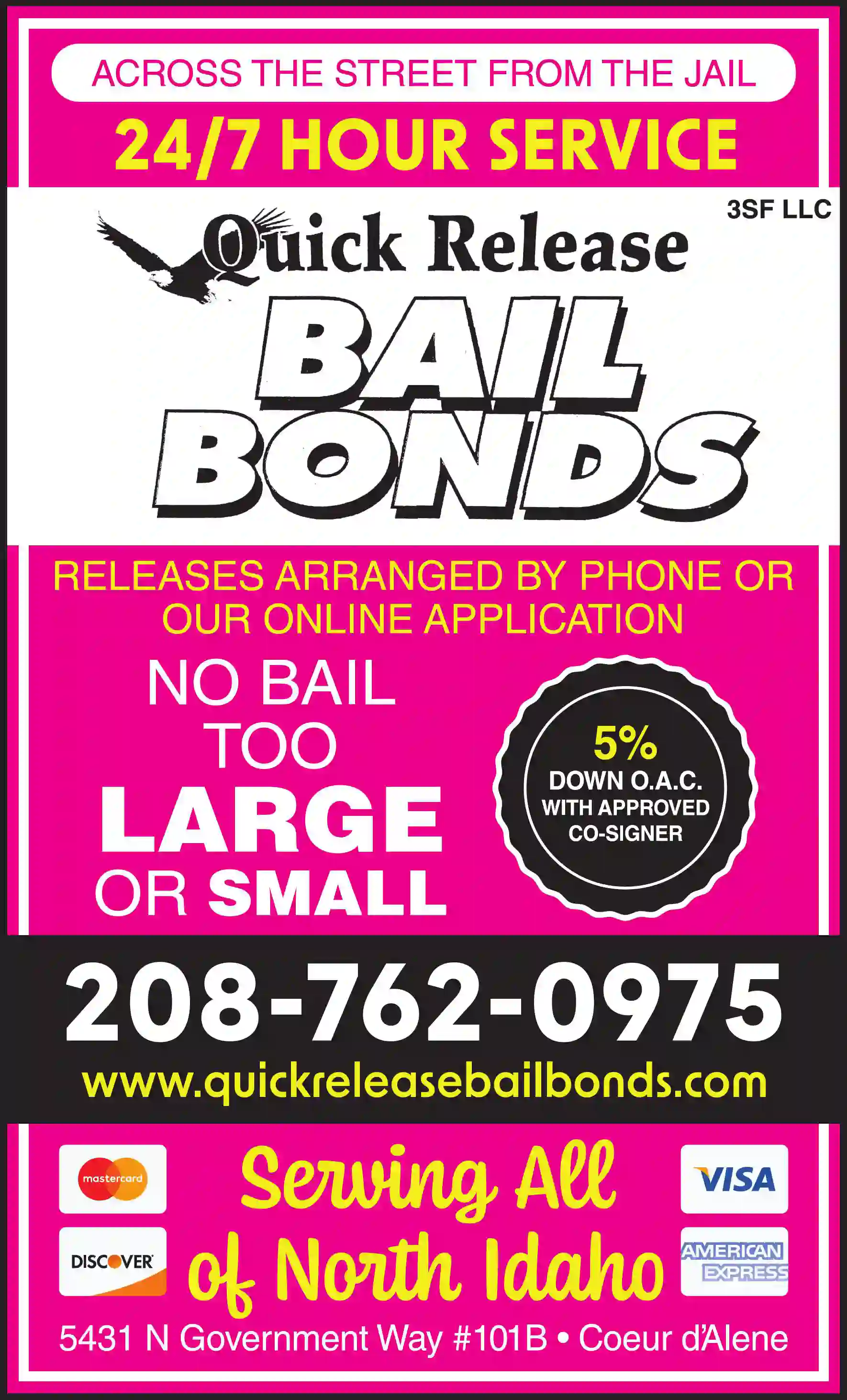 Bail Bonds print ad for Quick Release Bail Bonds