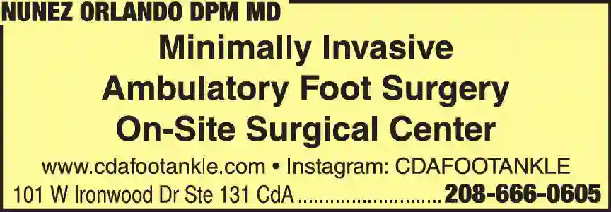 Physicians & Surgeons MD & DO - Podiatric (DPM) print ad for Nunez Orlando DPM MD
