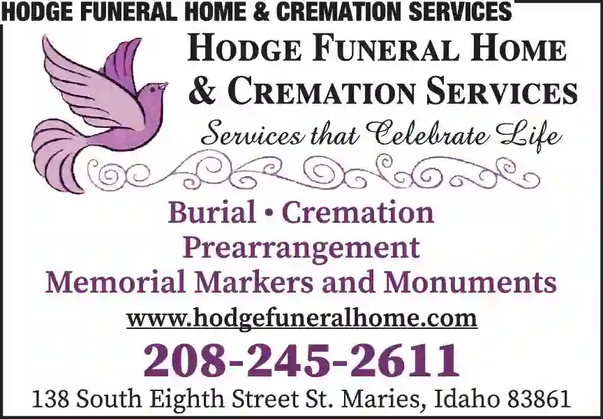 Funeral Homes & Directors print ad for Hodge Funeral Home & Cremation Services