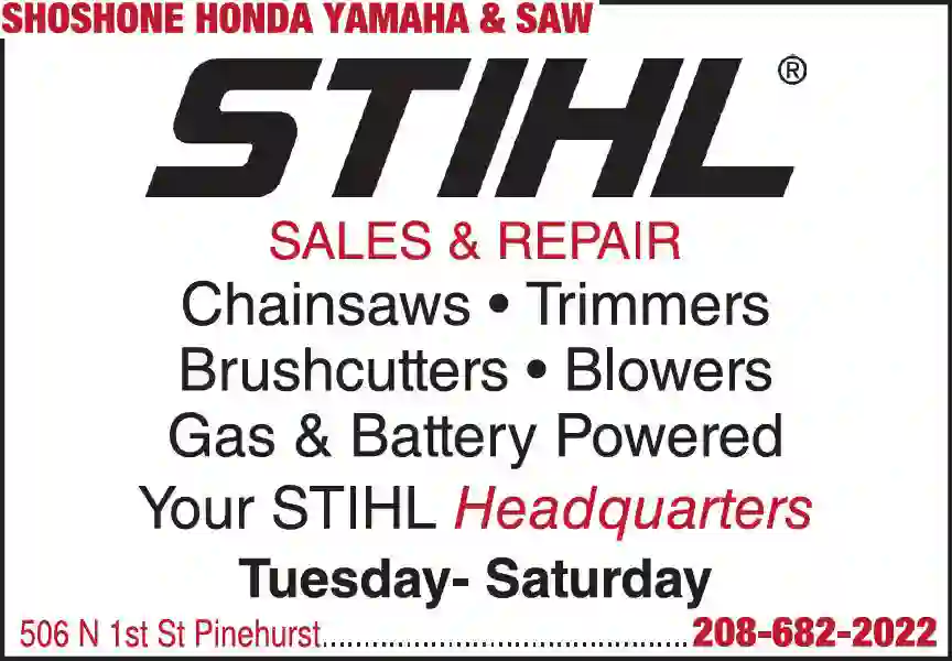 Saws print ad for Shoshone Honda Yamaha & Saw