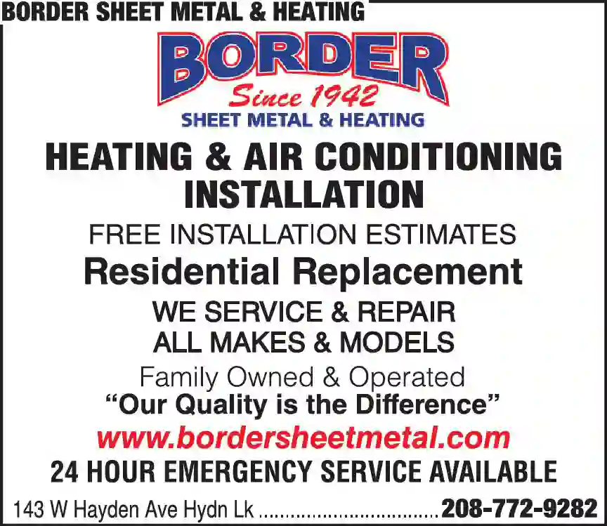 Air Conditioning - Contractors print ad for Border Sheet Metal & Heating