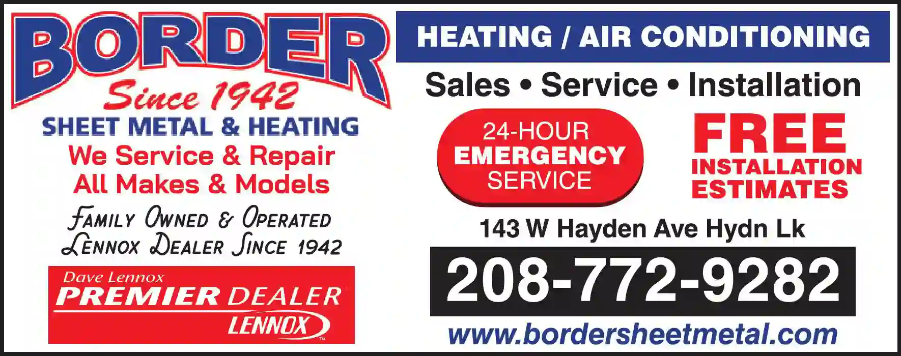 Heat Pumps print ad for Border Sheet Metal & Heating
