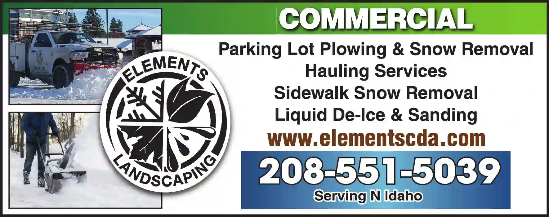 Snow Removal Service print ad for Elements Landscaping
