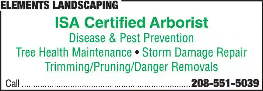 Tree Service print ad for Elements Landscaping