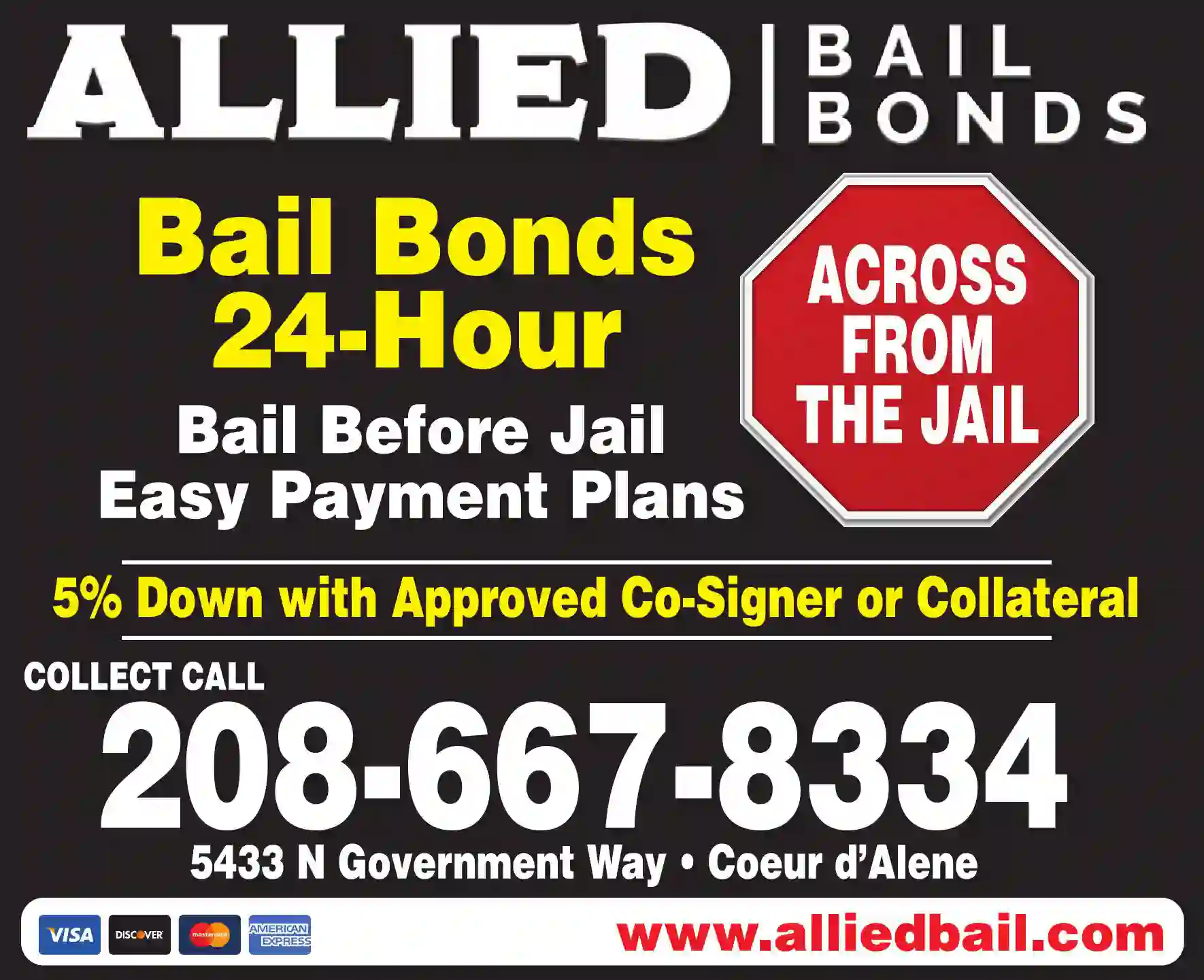 Bail Bonds print ad for Allied Bail Bonds