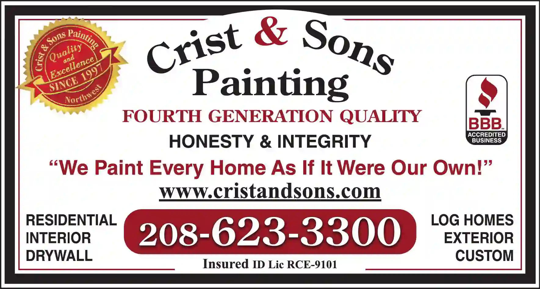 Painting Contractors print ad for Crist & Sons