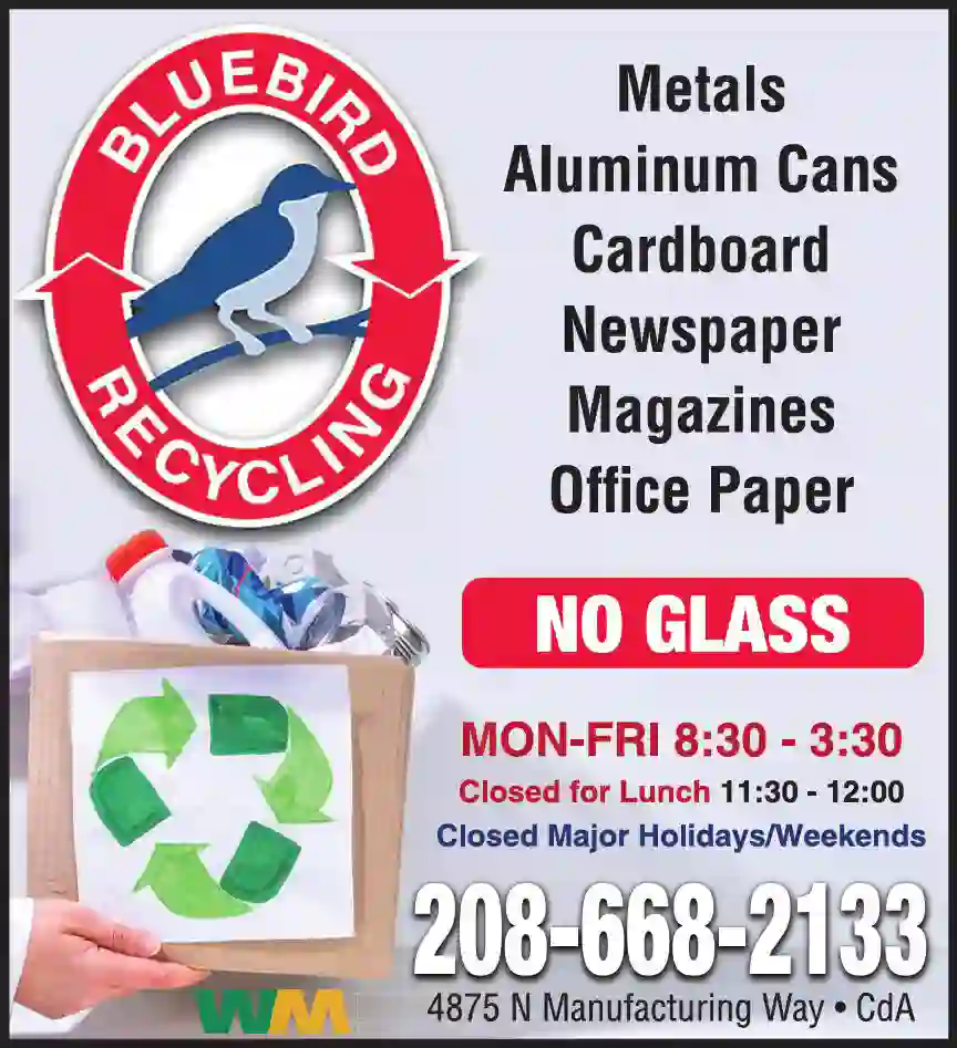 Recycling Services print ad for Waste Management DBA Bluebird Recycling