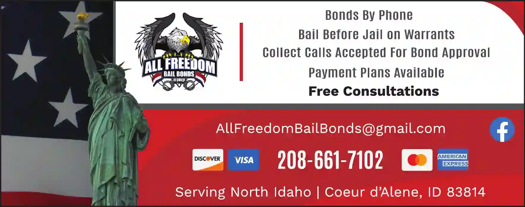 Bail Bonds print ad for AAAAH Freedom Bail Bonds