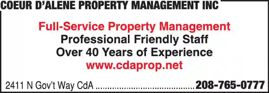 Property Management print ad for Coeur d'Alene Property Management Inc
