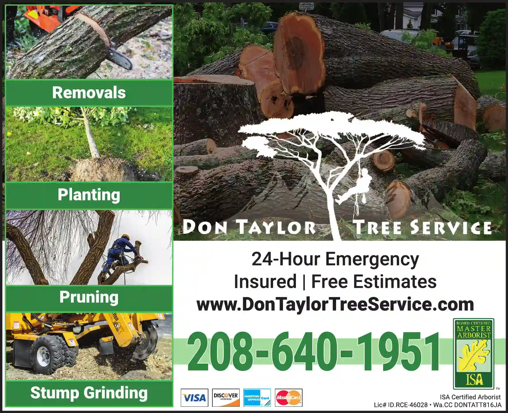 Tree Service print ad for Don Taylor Tree Service