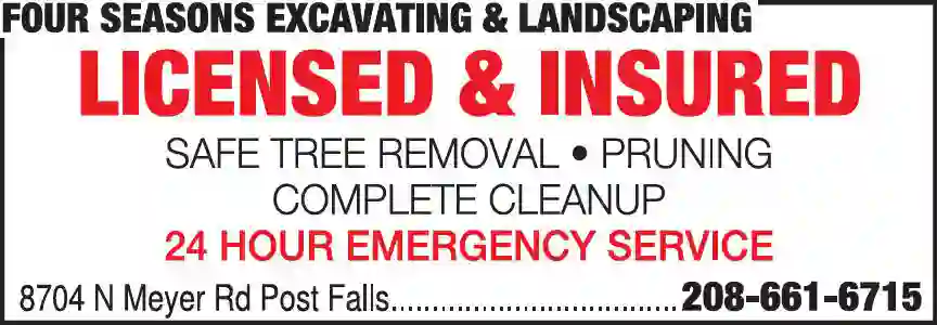 Tree Service print ad for Four Seasons Excavating & Landscaping