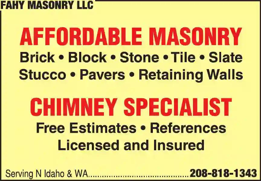 Mason Contractors print ad for Fahy Masonry LLC