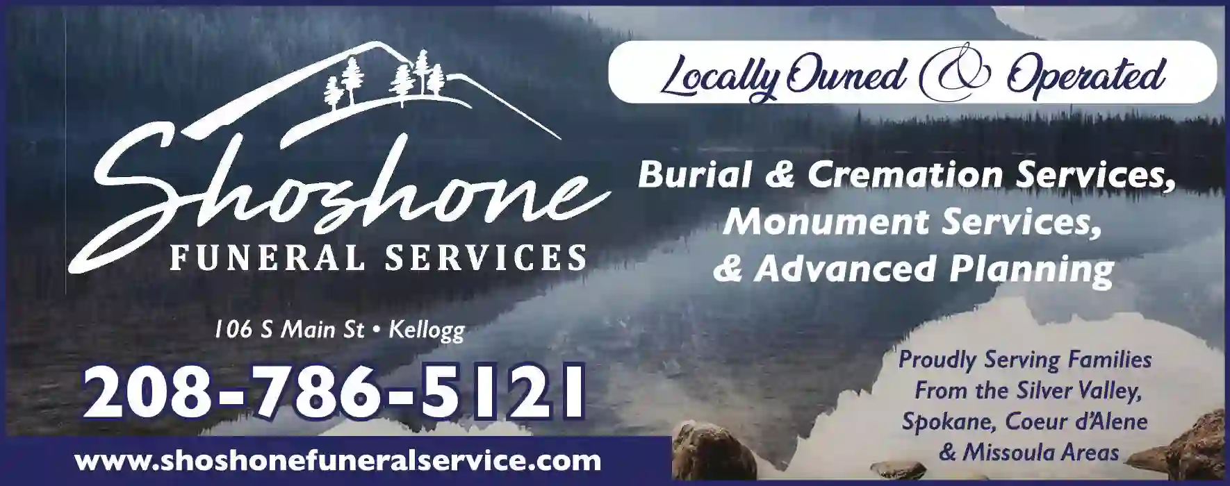 Cremation Services print ad for Shoshone Funeral Services