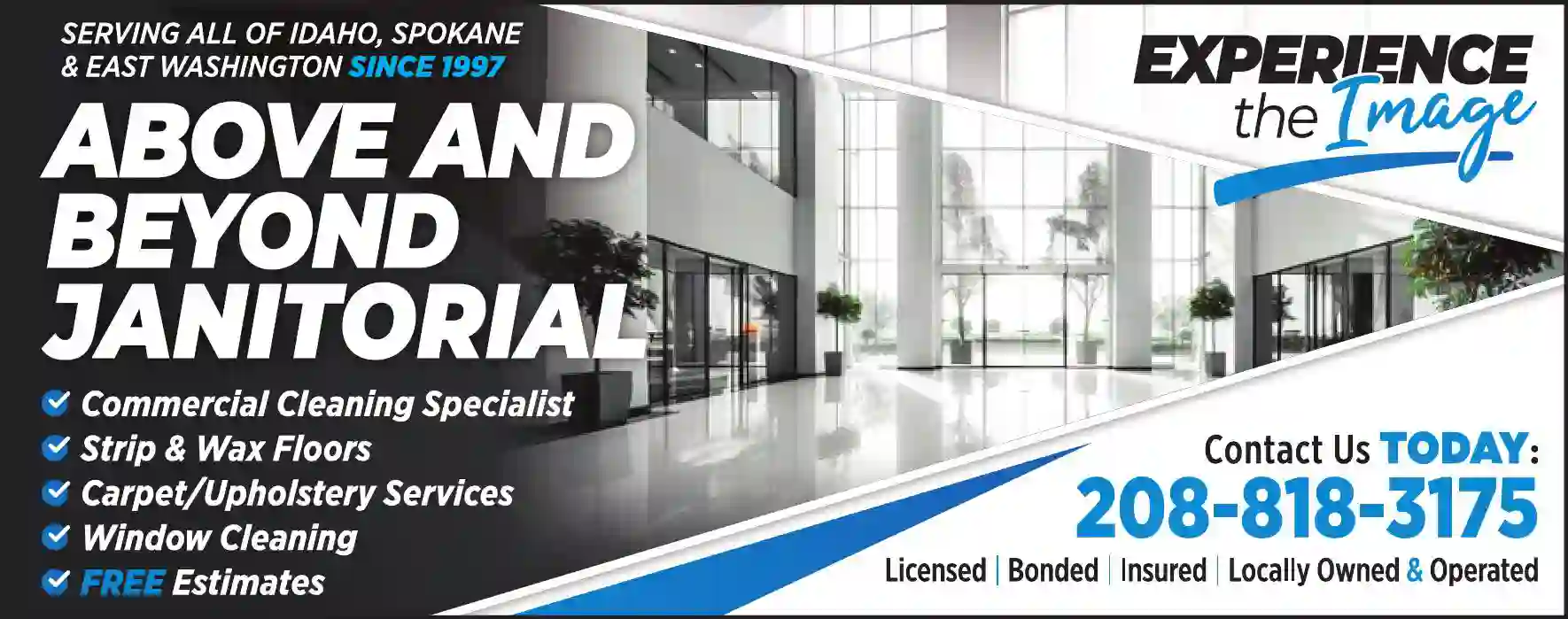 Janitor Service print ad for Above And Beyond Janitorial