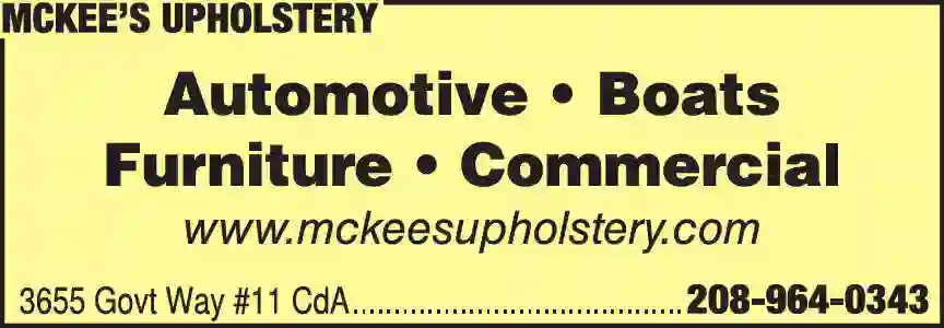 Upholsterers print ad for McKee's Upholstery