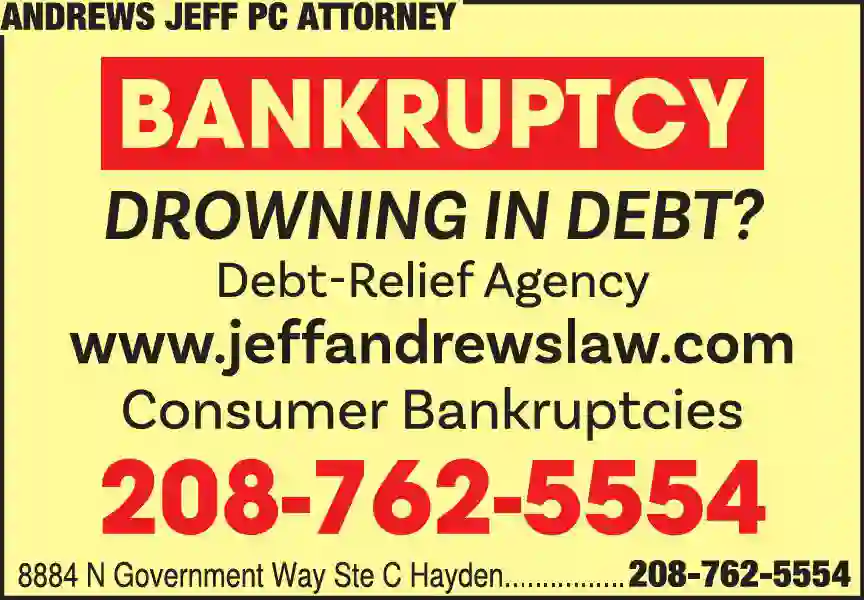 Attorneys - Bankruptcy print ad for Andrews Jeff PC Attorney