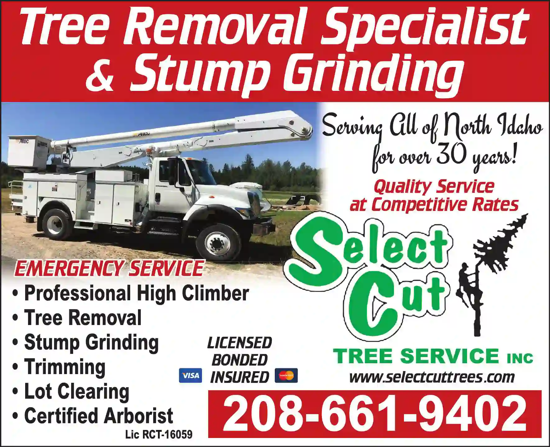 Tree Service print ad for Select Cut Tree Service
