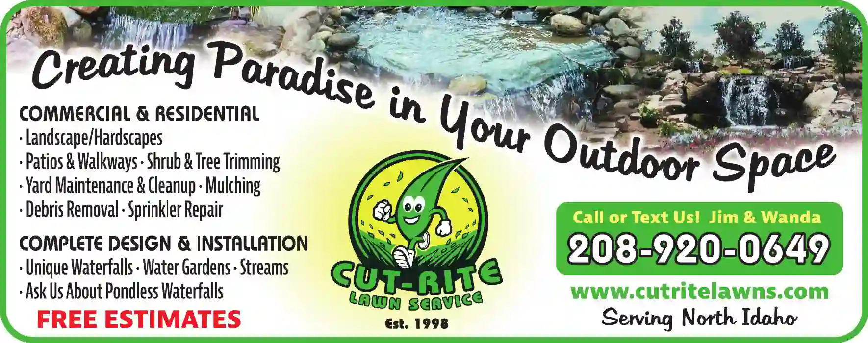 Landscape Contractors print ad for Cut-Rite Lawn Service