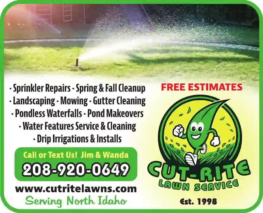 Sprinklers - Garden & Lawn print ad for Cut-Rite Lawn Service